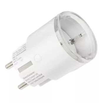 Tomada inteligente Shelly Plug S Gen3 — tomada inteligente Wi-Fi com monitorização de energia, tipo F, 110–230 V, 2500 W, branca