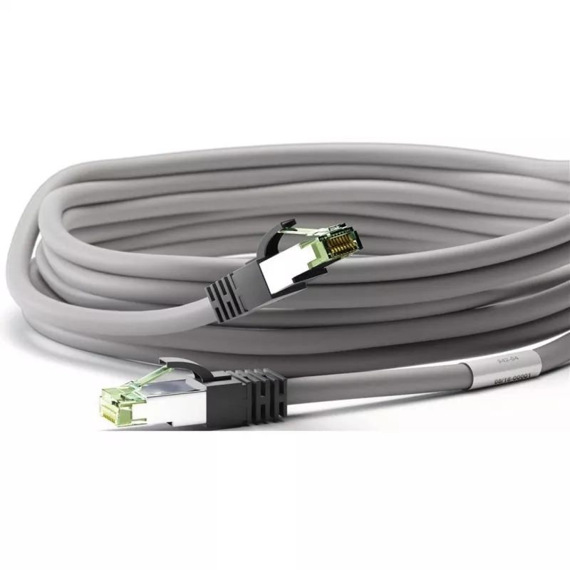 Cabo de rede Goobay CAT 8.1, S/FTP (PiMF), cinzento, 0,5 m - LSZH sem halogéneos, cobre AWG 24 (55135)