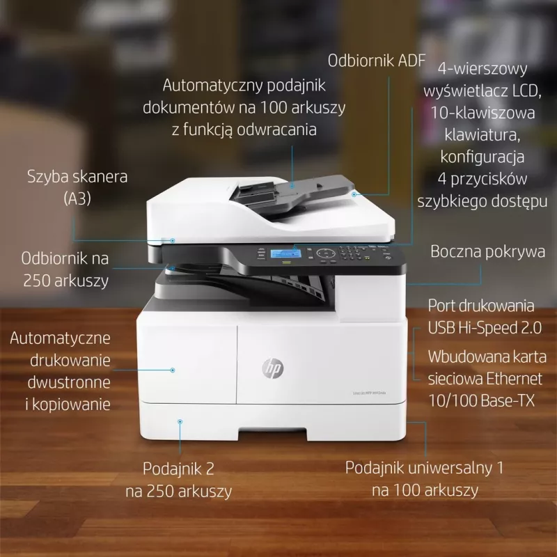 Impressora multifunções HP LaserJet M443nda Laser A3 1200 x 1200 DPI 24 ppm