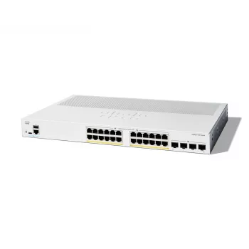 Cisco Catalyst 1300-24P-4G switch gerido, 24 portas GE, PoE, 4x1GE SFP, Limited Lifetime Protection (C1300-24P-4G)