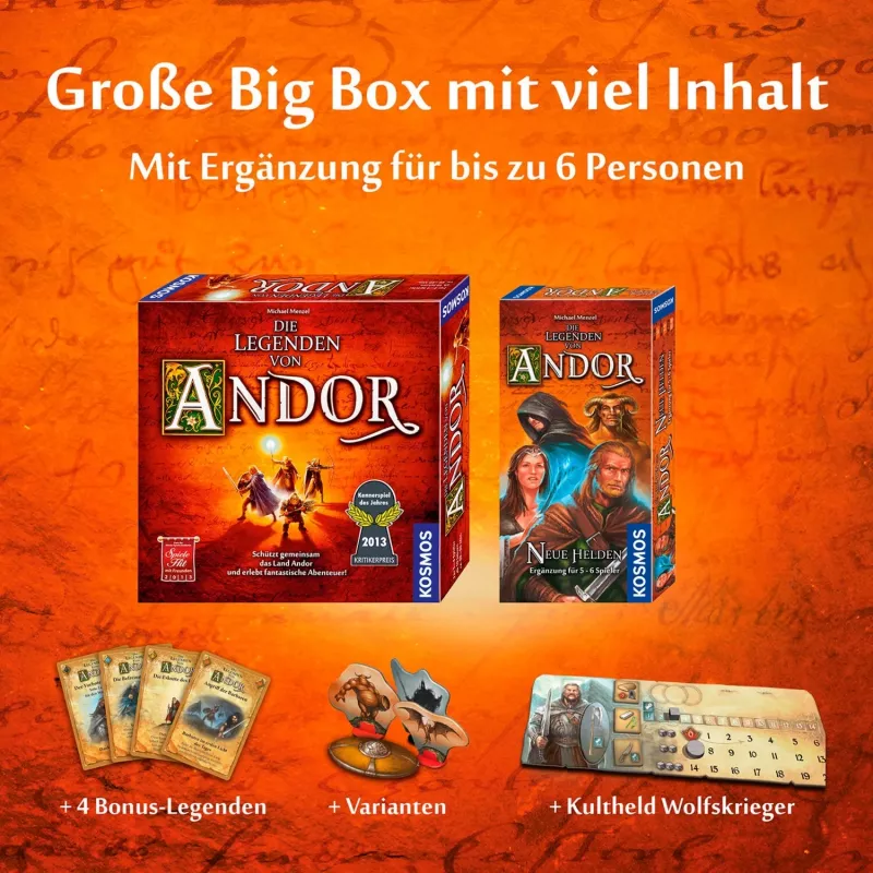 Kosmos Andor The Legends of Andor - Big Box Jogo de cartas Viagens/Aventura
