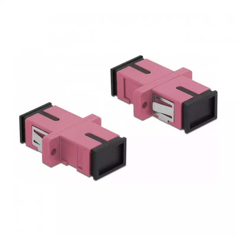 Ficha de fibra ótica SC fêmea–fêmea DELOCK 85995, violeta, pack de 4