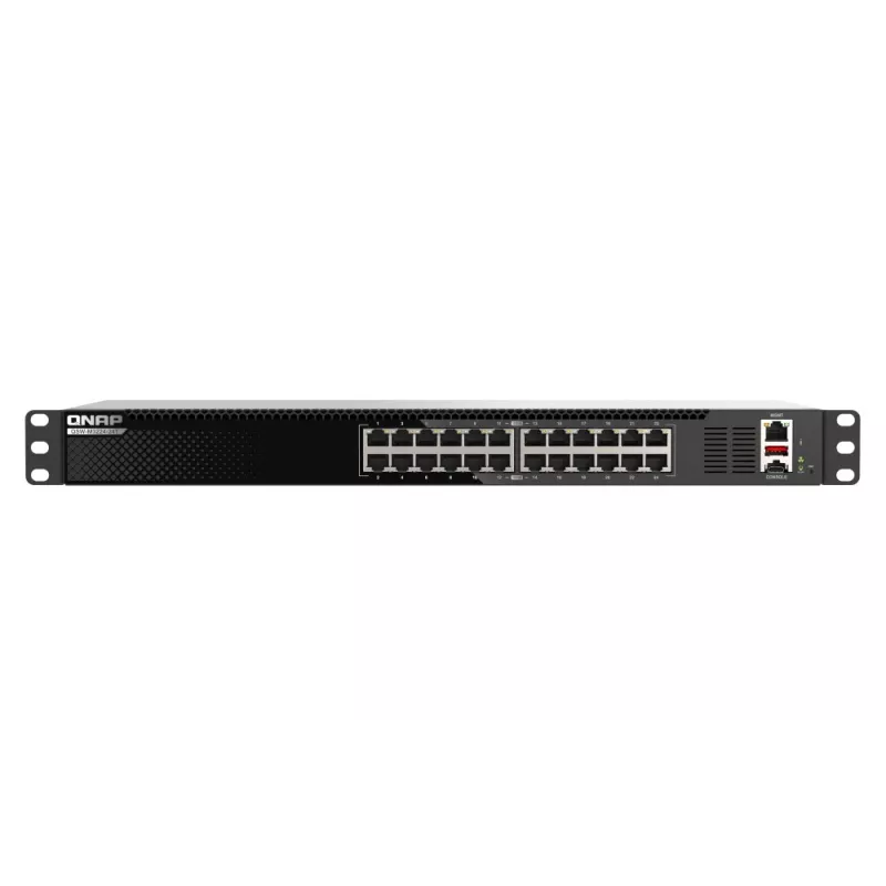 Switch de rede QNAP QSW-M3224-24T Managed L3 10G Ethernet (100/1000/10000) 1U preto, prateado