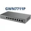 Switch de rede PoE gerido L2 Gigabit Grandstream GWN7711P — 8x RJ-45 10/100/1000, 48V DC, secretária/montagem na parede