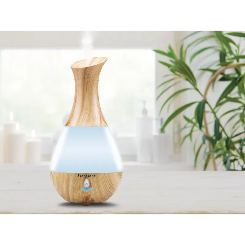 Beper 70.405 difusor de aromas ultrassónico, 235 ml, luz LED de 7 cores, 4 W, desativação automática