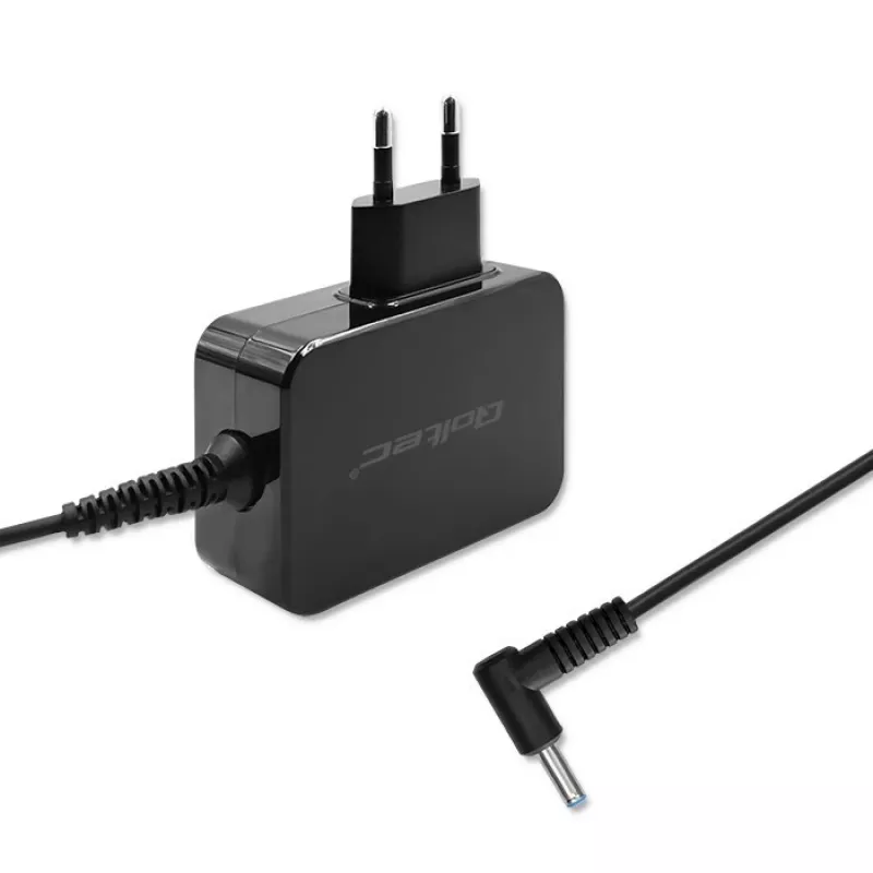 Qoltec 51033 transformador para ultrabooks HP, 45 W, 19,5 V, 2,31 A, 4,5x3,0 mm + pino, para interior, preto