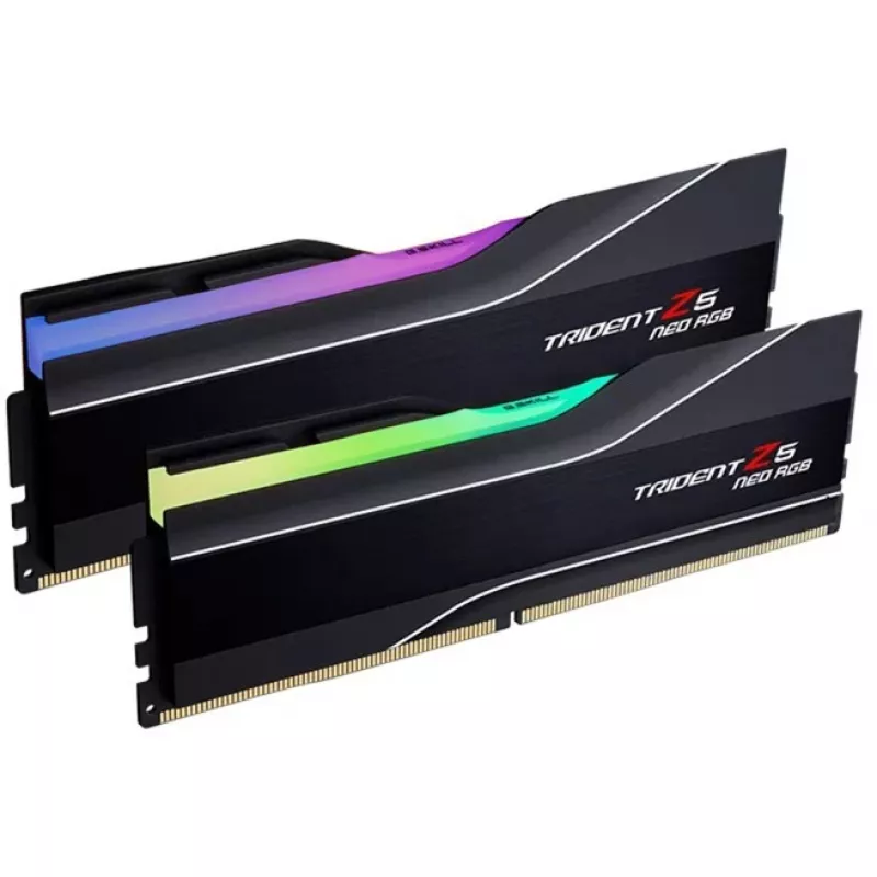 DIMM 64 GB DDR5-6000 (2x 32 GB) Dual-Kit, memória RAM preta, F5-6000J3238G32GX2-TZ5NR, Trident Z NEO RGB, AMD EXPO