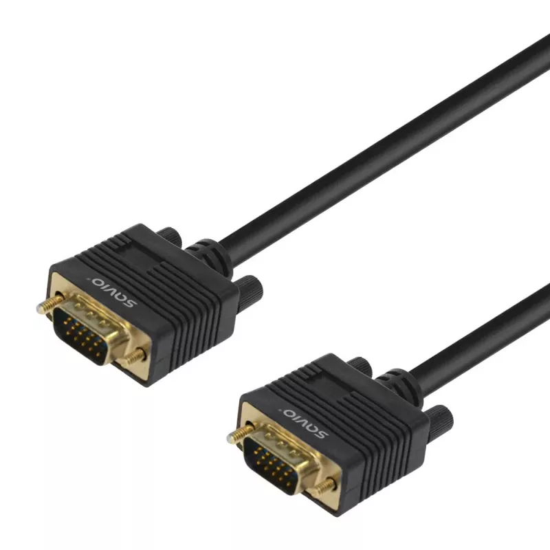 Cabo VGA SAVIO Cl-202 1,8 m — VGA (D-Sub) para VGA (D-Sub), preto
