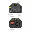Inversor de automóvel Qoltec Monolith 1200 W preto 24 V