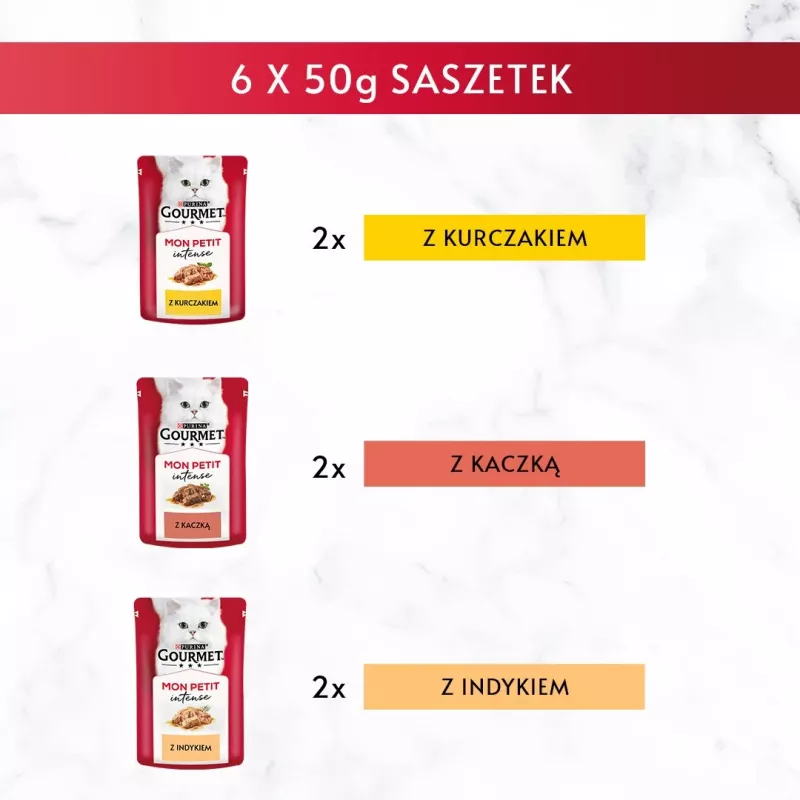 GOURMET Mon Petit mix de aves - comida húmida para gatos - 6 x 50 g