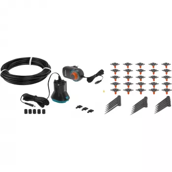 city gardening rega automática para vasos de varanda 1407-20, controlador de rega cinzento/preto, 43 peças