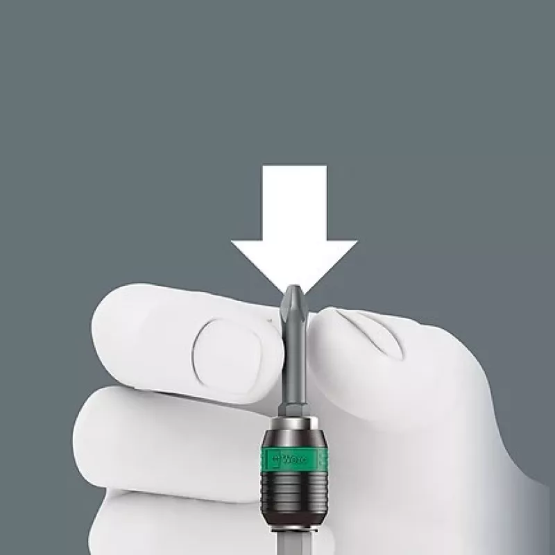 Wera 826 T Kraftform Turbo Chave de parafusos porta-pontas com Rapidaptor, 1/4 de polegada