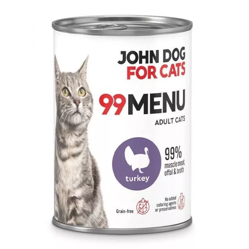 John Dog 99 Menu Turkey alimento húmido para gatos 400 g