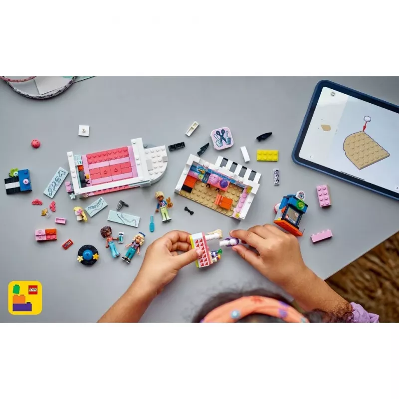 LEGO Friends conjunto de brincar Salão de cabeleireiro e loja de decoração 42662 – mini bonecas, cenário de salão, acessórios