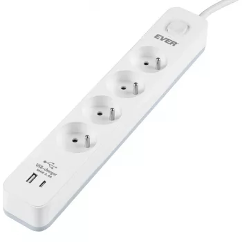 Régua de proteção contra sobretensões PROTECT 4PL 1A1C USB T/LZ12-PRO015/1000