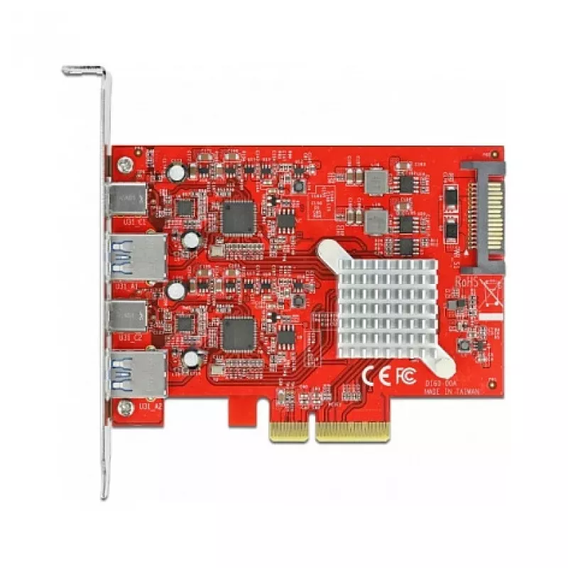 Placa de expansão DeLOCK PCI Express x4 para USB 10 Gbit/s 2x Type-A 2x Type-C