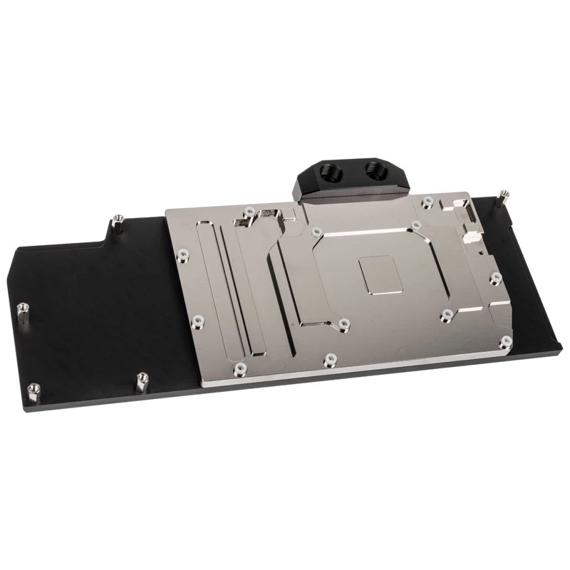 Watercool Fullcover-GPU-Wasserkühler Heatkiller IV para Radeon RX 5700 XT — parte superior em acetal com base de cobre niquelado