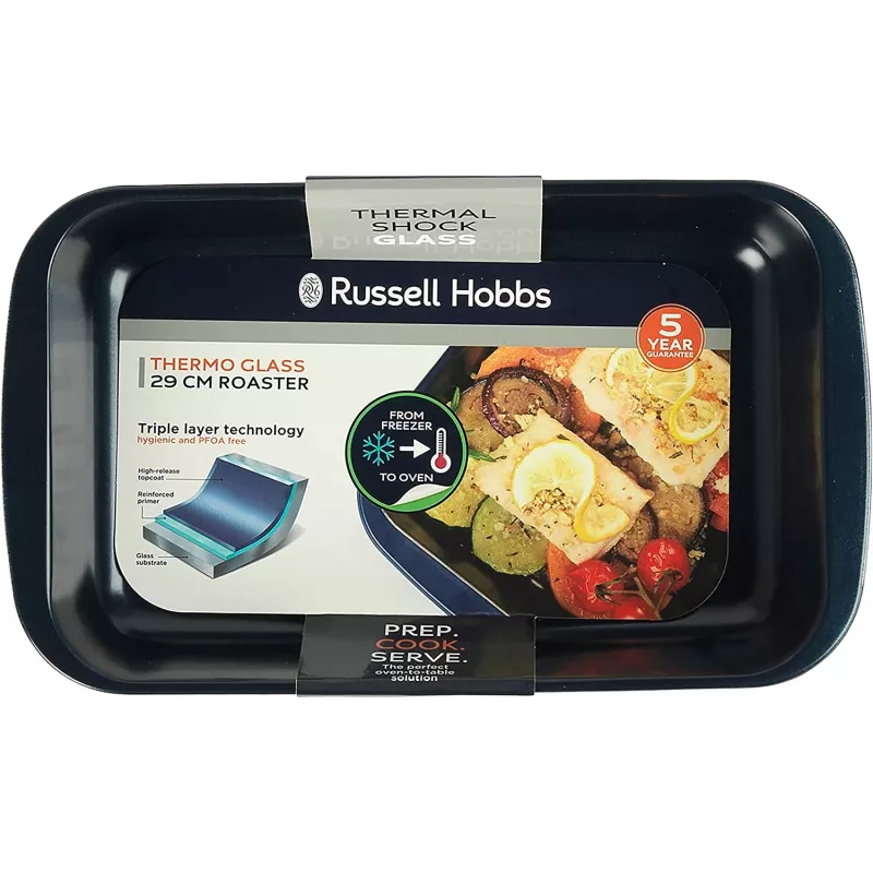 Assadeira de vidro Russell Hobbs RH01143EU 29 cm, azul-marinho