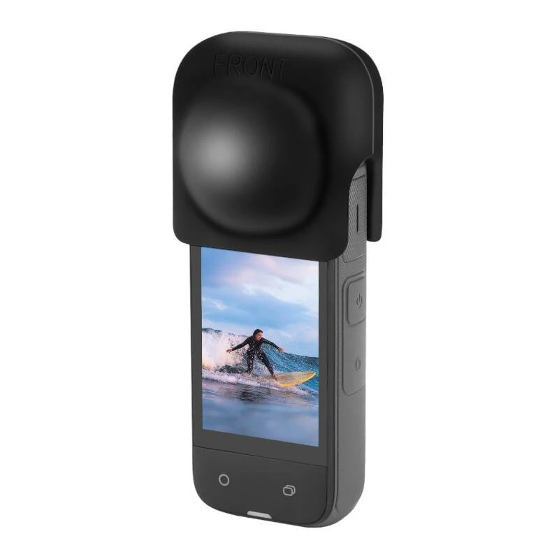Proteção de lente de silicone PULUZ para Insta360 X4 / X5 (preto)