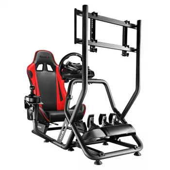 Cockpit racing huzaro Speed 6.0 com assento ajustável, estrutura em aço, ângulo 30°–90°, suporta até 120 kg, vermelho, 1080×1360×560 mm