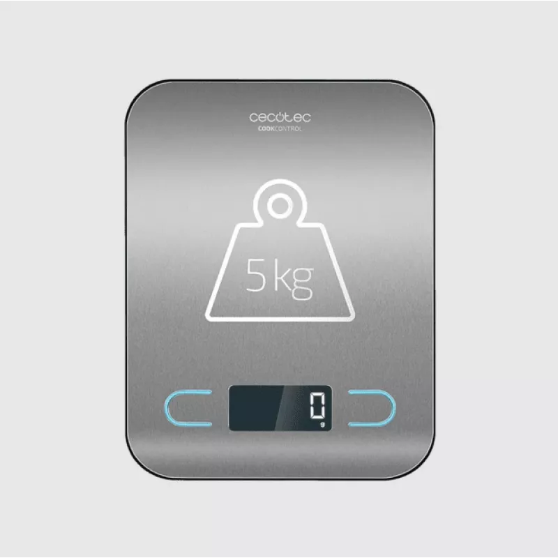 Balança de cozinha Cecotec | CookControl | Capacidade máxima 5 kg | Divisão 1 g | Ecrã LCD