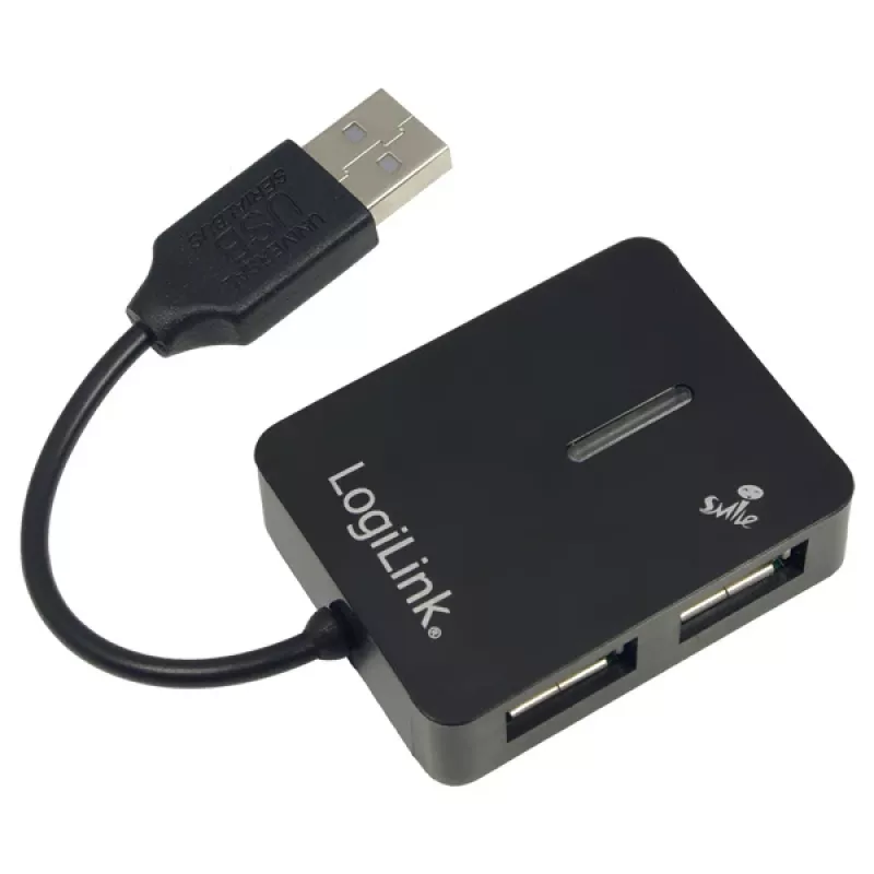 Hub USB LOGILINK UA0139 – 4 portas USB 2.0, 480 Mbit/s, preto