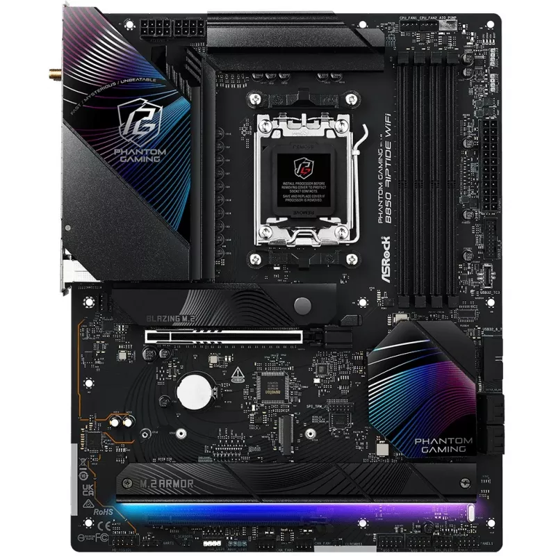 Motherboard ASRock Phantom Gaming B850 Riptide WiFi — AMD B850, socket AM5, ATX, DDR5, 4x M.2, Wi-Fi 7, LAN 2.5Gb
