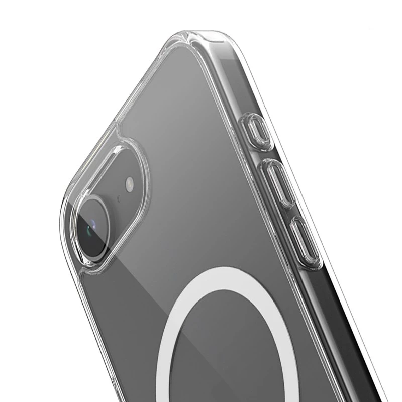 Capa transparente MagSafe Crong para iPhone 16e – capa de proteção transparente, compatível com MagSafe