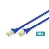 Cabo de rede DIGITUS CAT 6A S/FTP DK-1644-A-010-B-10, 1 m, azul, 10 unidades
