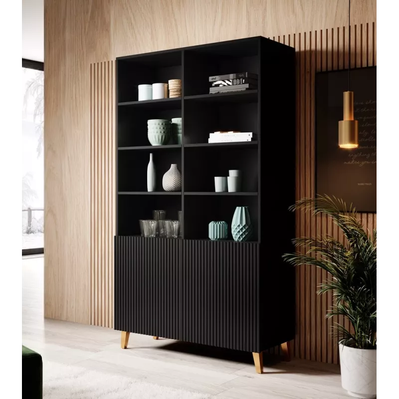 Estante PAFOS 100x40x176,5 cm preto mate