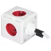 Allocacoc 2304/FREXPC régua de tomadas 3 m 5 tomadas AC interior vermelho, branco