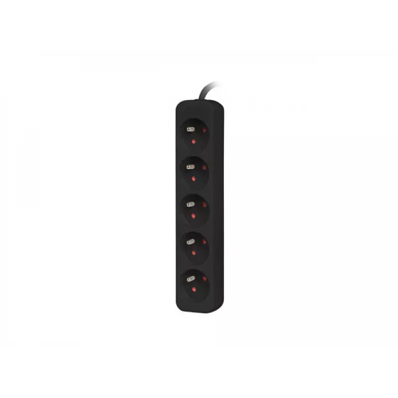 Lanberg PS0-05E-0300-BK cabo de extensão 3 m 5 saídas AC interior preto (PS0-05E-0300-BK)