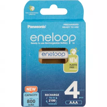 Pilhas recarregáveis PANASONIC ENELOOP AAA 800 mAh 4 unid. (BK-4MCDE/4CP)