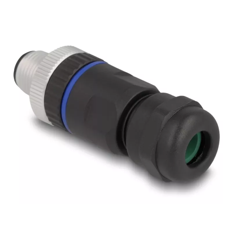 Conector M12 DeLOCK codificação A 8 pinos ficha ligação por parafuso