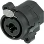 Neutrik NCJ6FI-S Conector fêmea combo XLR/jack estéreo 1/4 preto conector de cabo (NCJ6FI-S)
