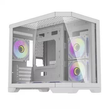 Darflash FT418 caixa de computador + 6 ventoinhas aRGB (branco)
