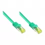 Cabo de rede RJ45 com cabo bruto Cat.7 e proteção anti-dobras (RNS®), S/FTP, PiMF, isento de halogéneos, 600 MHz, OFC, verde, 1 m, Good Connections® (8070R-010G)
