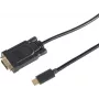 Adaptador de cabo de vídeo S/CONN 10-59045 3 m USB Type-C VGA (D-Sub) preto