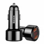 Baseus Magic CCMLC20A-01 carregador de carro, 2x USB-A QC 3.0, 45 W, 6 A, ecrã de tensão, preto
