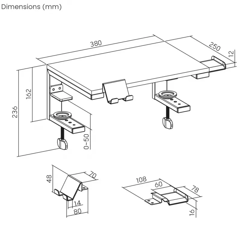Suporte para portátil/monitor Ergo Office, carga máx. 20 kg, para ecrãs 13-32