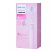 Escova de dentes elétrica sónica Philips 3100 series HX3671/11 com sensor de pressão, bateria de iões de lítio integrada, 1 cabeça de escova, branco/rosa