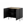 Cómoda Cama Meble ONDA 2D 98x45x85 cm, preto, estrutura em aglomerado