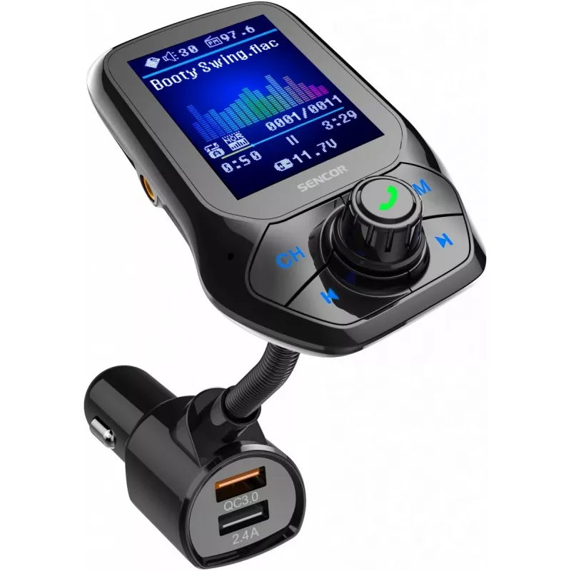 Sencor SWM 5858 BT Transmissor FM para automóvel, Bluetooth, MP3, USB, microSD