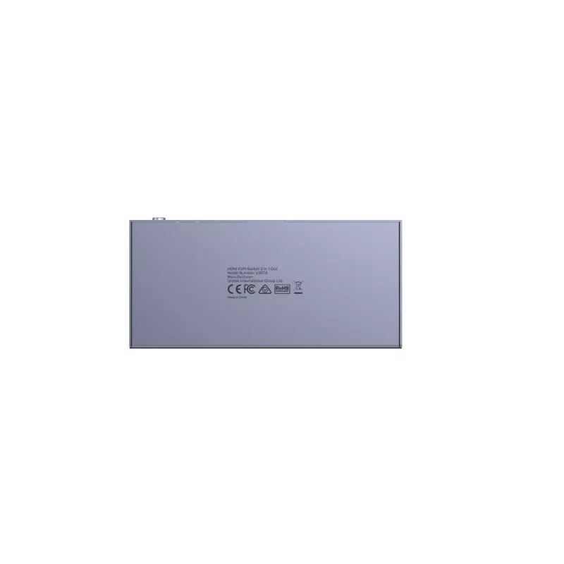 Comutador KVM Unitek V307A USB HDMI 2 portas 4K Ultra HD 3840x2160@60 Hz HDCP 2.2, caixa metálica, cinzento