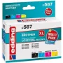 Edding EDD-587 (18-587) Cartucho de tinta XL compatível, pack de 4, preto/ciano/magenta/amarelo