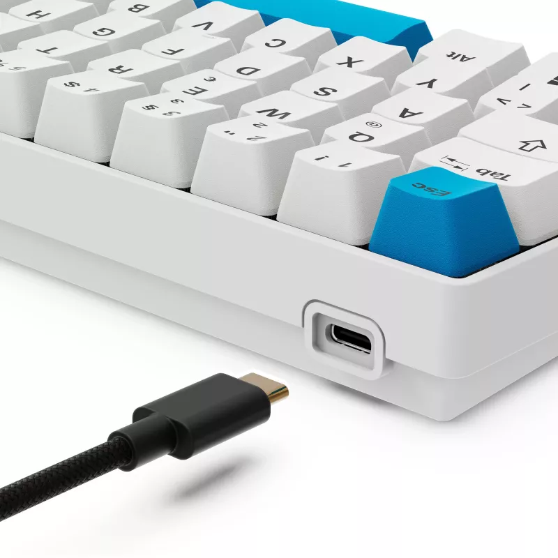 Teclado Sharkoon SGK50 S4 Home USB QWERTZ alemão branco 60% RGB LED