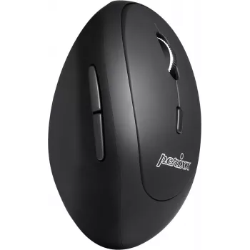 Perixx PERIMICE-819, rato vertical ergonómico, clique silencioso, multi-dispositivo, preto (PERIMICE-819)