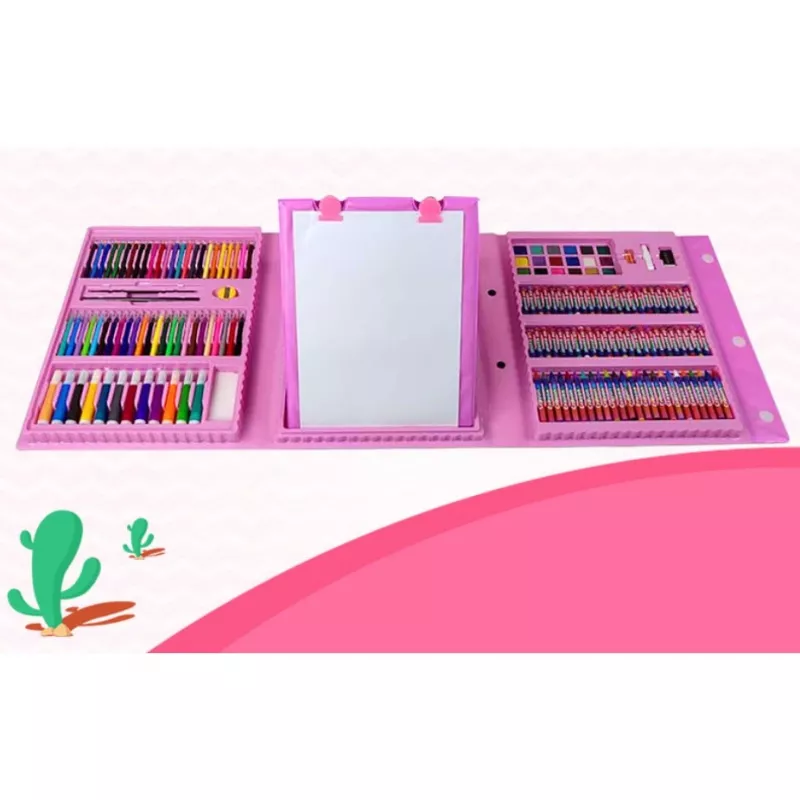 Conjunto de arte Extralink 208 peças — conjunto de pintura com pincéis, tintas, canetas