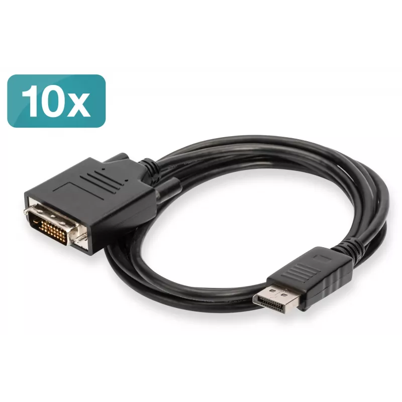 Cabo adaptador Digitus DisplayPort – DVI, pack de 10