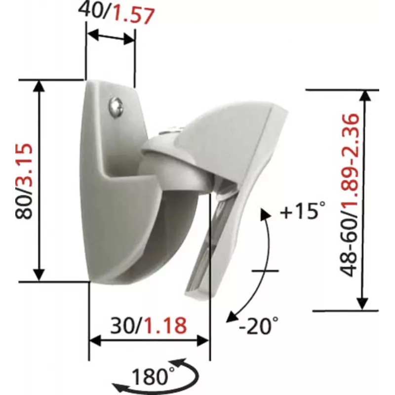 Suporte de parede para altifalantes Vogel's VLB500 2 unid. função de rotação e inclinação preto